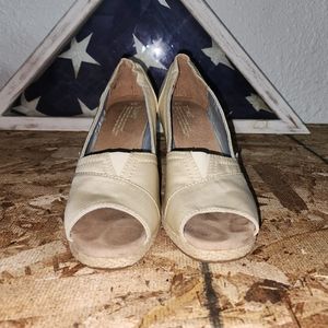 TOMS Women's Classic Espadrille Wedge Sandal (BEIGE) - Size 8
